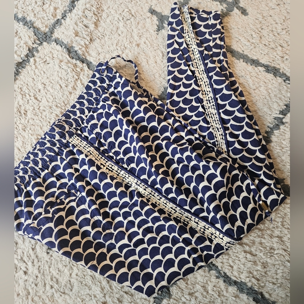 By Anthropologie Printed Beaded Trim Lounge Pants Xs